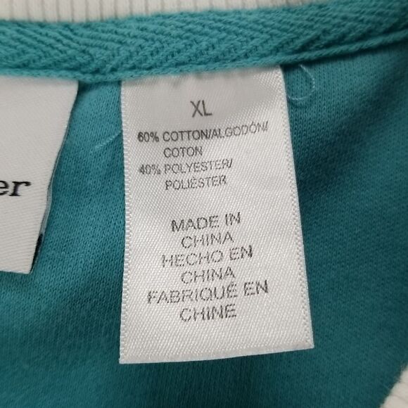 Alfred Dunner Sweater Womens XL Embroidered with Gem Stone Long Sleeve Green - Picture 5 of 10